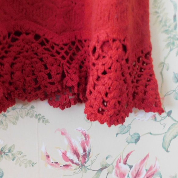 🌳🍃 Anthropologie Feather Bone Oda Red Sweater Dress 🌳🍃 - Picture 6 of 15